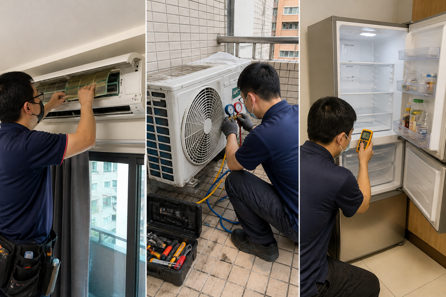 國際牌服務站冷氣檢測現場